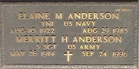ANDERSON, ELAINE M. - Maricopa County, Arizona | ELAINE M. ANDERSON - Arizona Gravestone Photos