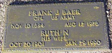 BAER, FRANK J. - Maricopa County, Arizona | FRANK J. BAER - Arizona Gravestone Photos