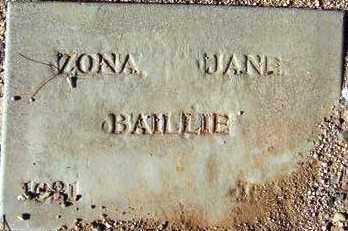 BAILLIE, ZONA JANE - Maricopa County, Arizona | ZONA JANE BAILLIE - Arizona Gravestone Photos