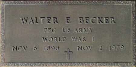 BECKER, WALTER E. - Maricopa County, Arizona | WALTER E. BECKER - Arizona Gravestone Photos