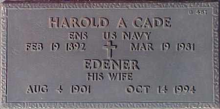 CADE, HAROLD A. - Maricopa County, Arizona | HAROLD A. CADE - Arizona Gravestone Photos