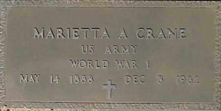 CRANE, MARIETTA A - Maricopa County, Arizona | MARIETTA A CRANE - Arizona Gravestone Photos