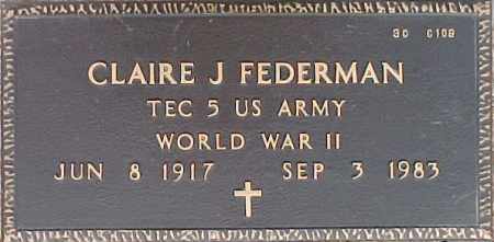 FEDERMAN, CLAIRE J. - Maricopa County, Arizona | CLAIRE J. FEDERMAN - Arizona Gravestone Photos