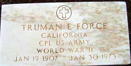 FORCE, TRUMAN E. - Maricopa County, Arizona | TRUMAN E. FORCE - Arizona Gravestone Photos