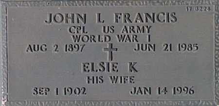FRANCIS, JOHN L. - Maricopa County, Arizona | JOHN L. FRANCIS - Arizona Gravestone Photos