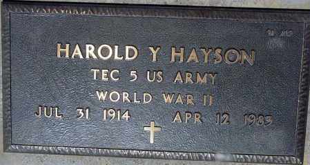 HAYSON, HAROLD Y. - Maricopa County, Arizona | HAROLD Y. HAYSON - Arizona Gravestone Photos