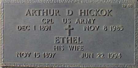 HICKOK, ARTHUR D - Maricopa County, Arizona | ARTHUR D HICKOK - Arizona Gravestone Photos