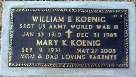 KOENIG, MARY K. - Maricopa County, Arizona | MARY K. KOENIG - Arizona Gravestone Photos
