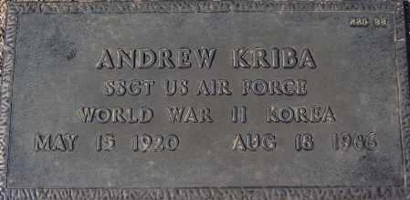 KRIBA, ANDREW - Maricopa County, Arizona | ANDREW KRIBA - Arizona Gravestone Photos