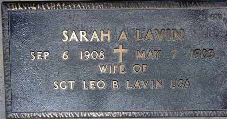 LAVIN, SARAH A. - Maricopa County, Arizona | SARAH A. LAVIN - Arizona Gravestone Photos