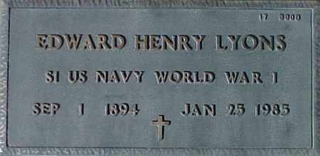LYONS, EDWARD HENRY - Maricopa County, Arizona | EDWARD HENRY LYONS - Arizona Gravestone Photos