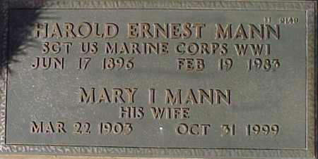 MANN, HAROLD ERNEST - Maricopa County, Arizona | HAROLD ERNEST MANN - Arizona Gravestone Photos