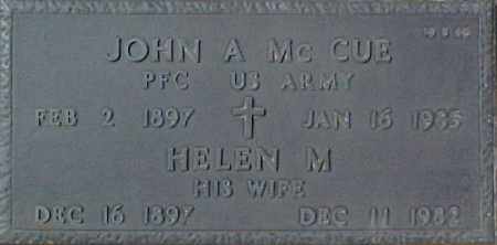 MCCUE, JOHN A. - Maricopa County, Arizona | JOHN A. MCCUE - Arizona Gravestone Photos