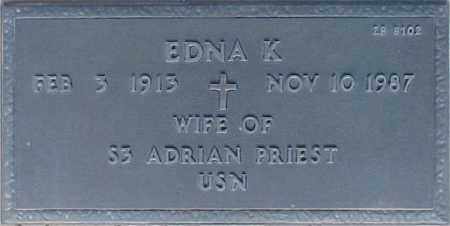 PRIEST, EDNA K. - Maricopa County, Arizona | EDNA K. PRIEST - Arizona Gravestone Photos