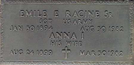 RACINE, EMILE E - Maricopa County, Arizona | EMILE E RACINE - Arizona Gravestone Photos