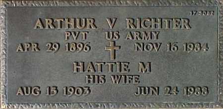 RICHTER, ARTHUR V. - Maricopa County, Arizona | ARTHUR V. RICHTER - Arizona Gravestone Photos