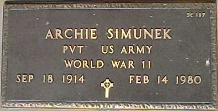 SIMUNEK, ARCHIE - Maricopa County, Arizona | ARCHIE SIMUNEK - Arizona Gravestone Photos