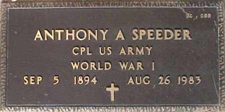 SPEEDER, ANTHONY A. - Maricopa County, Arizona | ANTHONY A. SPEEDER - Arizona Gravestone Photos