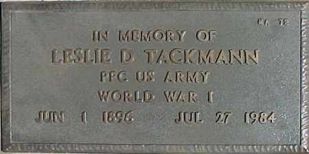 TACKMANN, LESLIE D. - Maricopa County, Arizona | LESLIE D. TACKMANN - Arizona Gravestone Photos