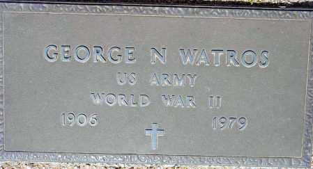 WATROS, GEORGE N. - Maricopa County, Arizona | GEORGE N. WATROS - Arizona Gravestone Photos