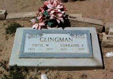 CLINGMAN, LORRAINE F. - Yavapai County, Arizona | LORRAINE F. CLINGMAN - Arizona Gravestone Photos