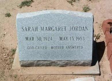 JORDAN, SARAH MARGARET - Yavapai County, Arizona | SARAH MARGARET JORDAN - Arizona Gravestone Photos