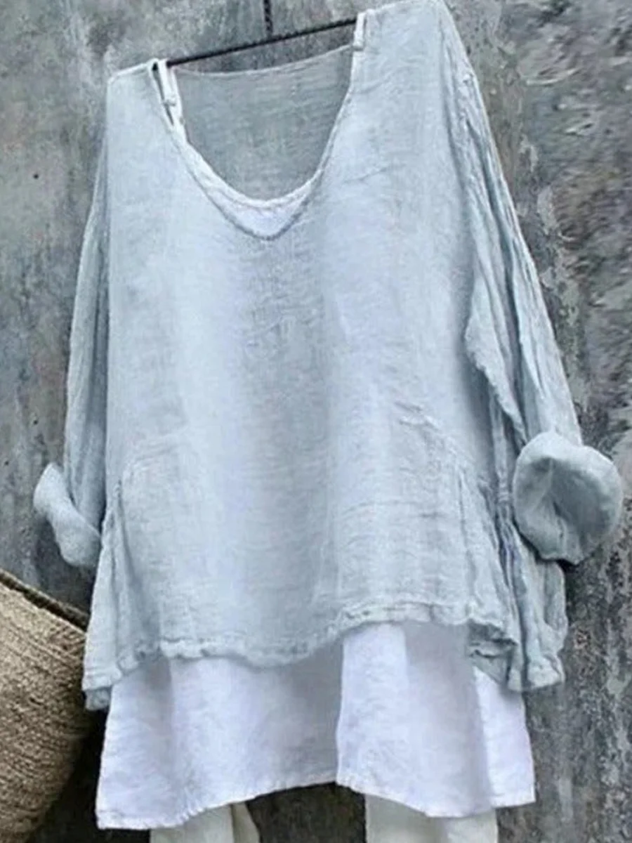 Light Grey Plus Size Women Summer Tops