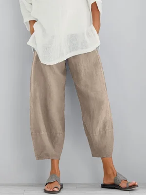 Women's Cotton Khaki Loose Casual Pants