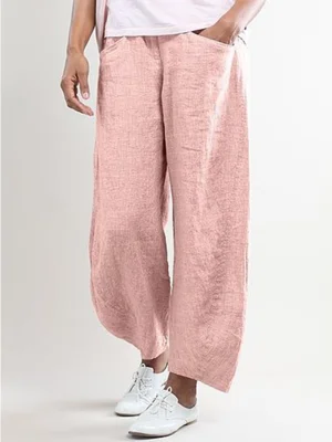 Pink Shift Casual Capri Pants with Pockets