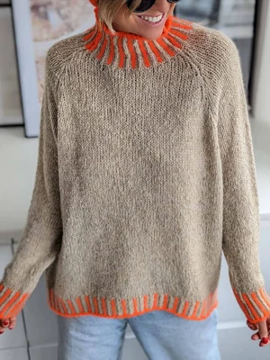 Trendy Round Neck Print Sweater