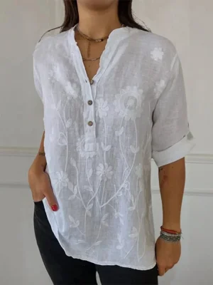 Women's Art Print Casual Cotton Shirt