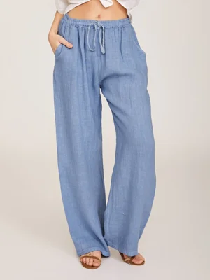 Casual Plain Drawstring Pants with Pockets