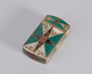 Matchsafe with inlaid stones Matchsafe