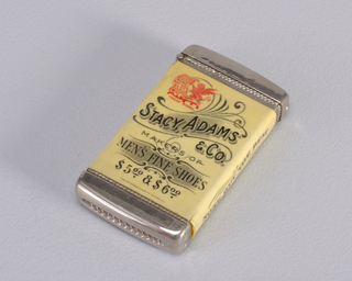 Advertisement for "Hulbert & Parker, Fashionable Footware" Matchsafe