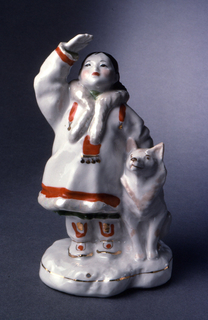Yakut Girl with Dog Figure