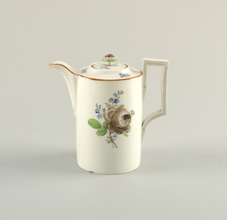 Coffeepot with Grisaille Roses (with Milk Jug) Coffeepot