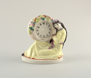 Clock Case with Uzbek Woman Figure