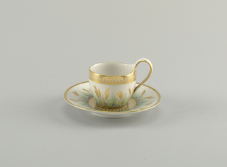Cup and Saucer with Wheat Stalks Cup And Saucer