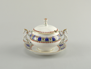 Sugar Bowl, Lid, And Tray (Russia)