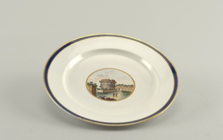 Plate Depicting the Tomb of Cecilia Metella, from a "Topographical" Dinner or Dessert Service ("A Vedute") Plate