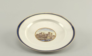 Plate Depicting the Philae Temple (Templi di File), from a "Topographical" Dinner or Dessert Service ("A Vedute") Plate