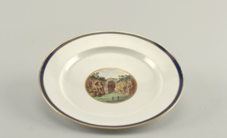 Plate Depicting the Crypta Neapolitana (Grotta di Posillipo), from a "Topographical" Dinner or Dessert Service ("A Vedute") Plate