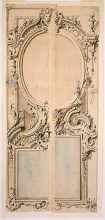 Drawing, Design for a Panel with Two Mirrors