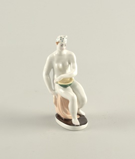 Seated Nude Holding Bowl Figure