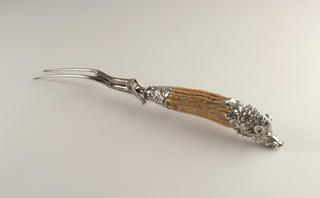 Carving Fork with Antler Handle and Boar's Head Terminal Fork