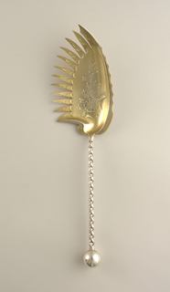 Macaroni Server with Gold Plated Bowl Server