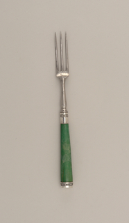 Dessert Fork with Green-Stained Ivory Handle Fork