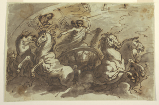 Drawing, Apollo Driving the Chariot of the Sun, for the Sala di Apollo e Diana, Palazzo Bianchetti, Bologna