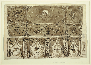 Drawing, Wall and Ceiling Decorations in the Pompeiian Style