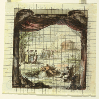 Drawing, Stage Curtain Design: Parnassus with Apollo and the Muses